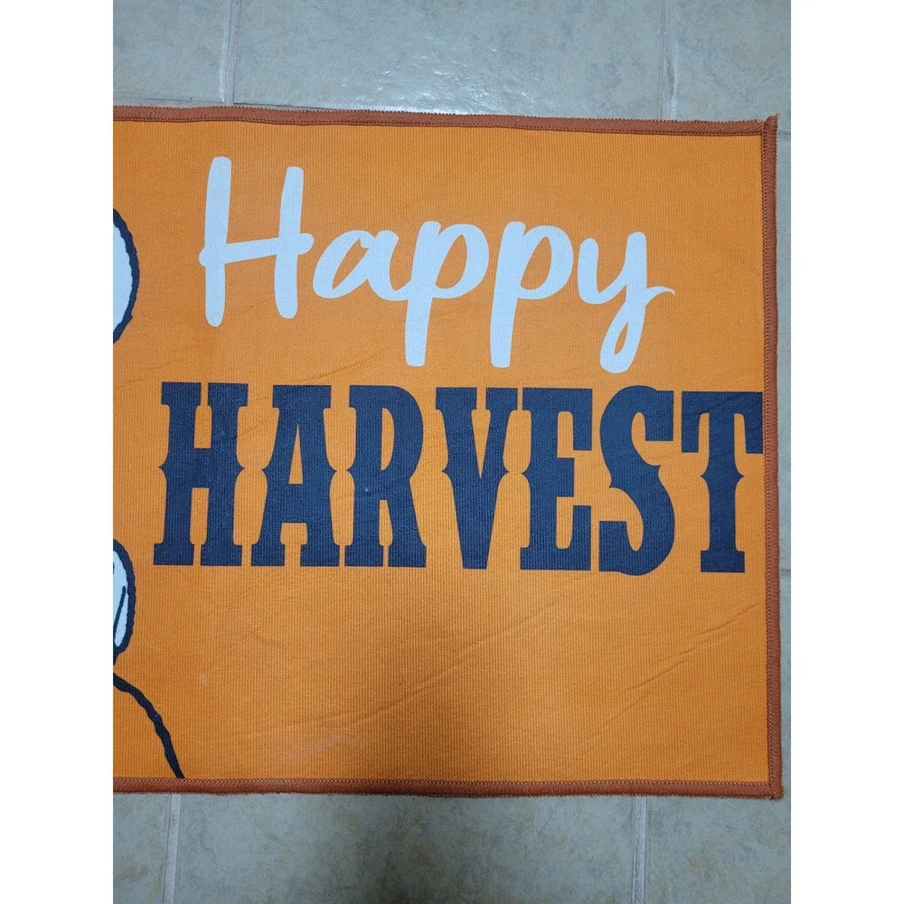 Peanuts Snoopy Happy Harvest Washable Indoor Accent Rug Orange Fall 20x32